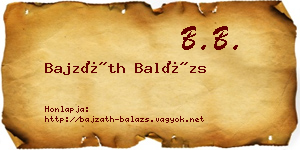 Bajzáth Balázs névjegykártya